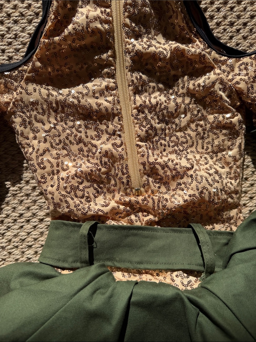 Kids Olive Green and Tan Military-Inspired Costume Dress size intermediate child - Picture 13 of 15